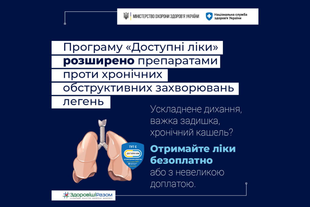 «Доступні ліки» для лікування хронічних обструктивних захворювань легень