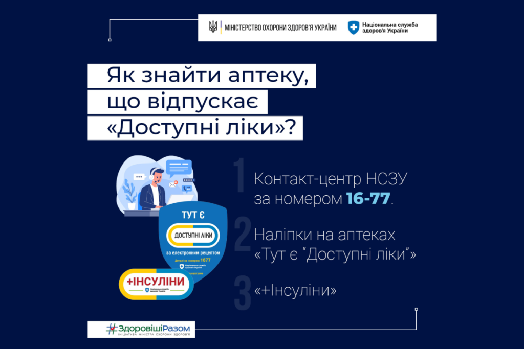 Як знайти аптеку що відпускає медикаменти за програмою «Доступні ліки»?